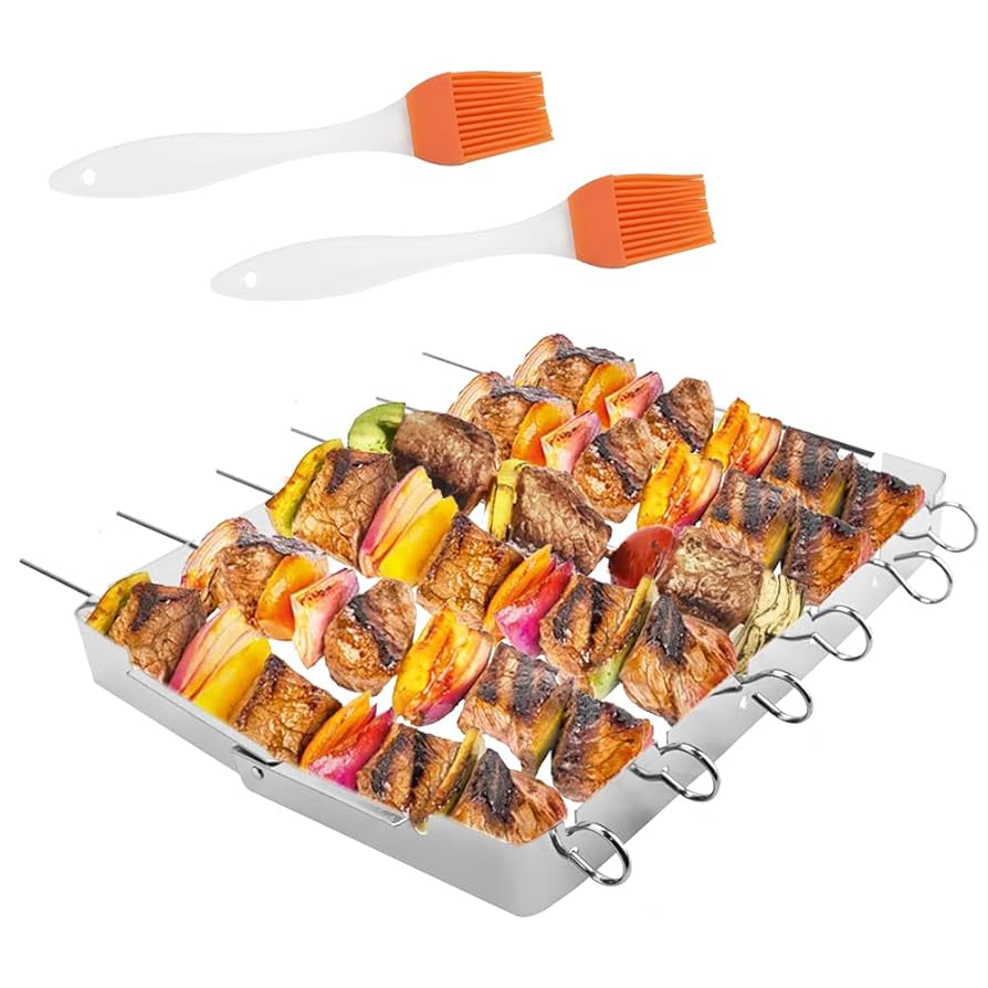 Weber Kebab Set | Weber BBQ Skewers & Kebab Rack Kit | Fits Q2000 Series & Larg | UK