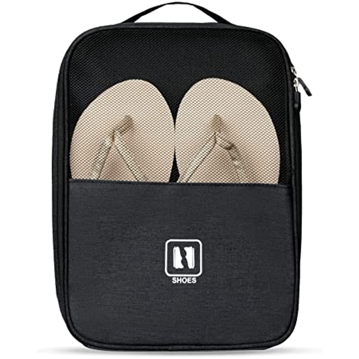 Travel Shoe Bags - Portable Shoes Pouch & Daily Use Storage - Black, Cationic Fabric, Zipper Closure