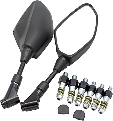 Universial - Espejo retrovisor lateral de motocicleta de 360 grados, ajustable, de plástico ABS, negro, 0.394 in, 0.315 in, para Yamaha XT660 XT660X