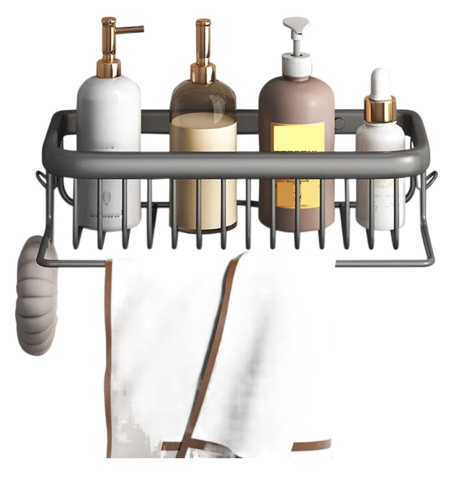 Praktisches Duschregal Wandmontiertes Duschkorbregal Ohne Bohren, Duschregal, Badezimmerregale Für Toilette, Duschraum Badezimmer Regal(B)