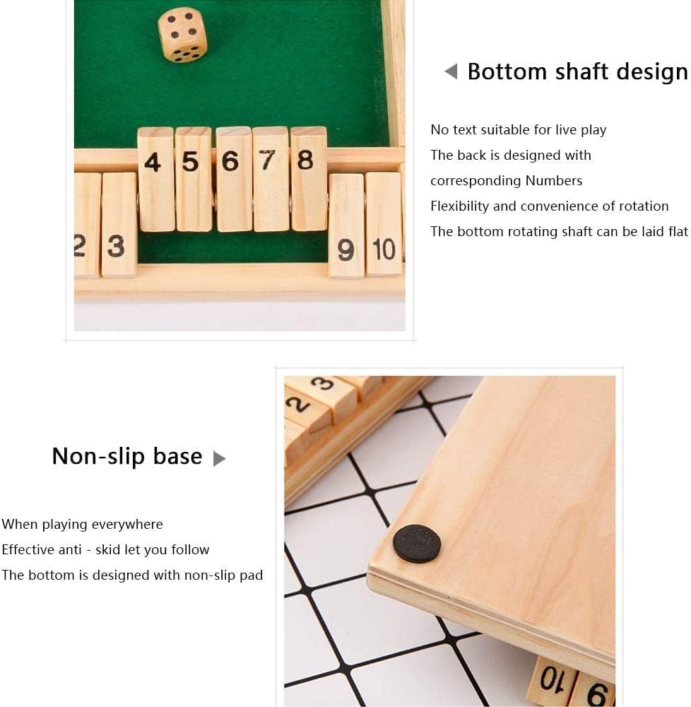 GGesii Shut The Box 2-4 Giocatori, Giochi da Tavolo in Legno, Giochi da Viaggio, Adatto per giocattoli educativi di apprendimento da 3 4 5 6 7 8 anni