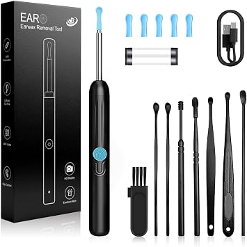 Ear Wax Removal, Earwax Remover Tool with 1080P HD Camera, Ear Wax Removal Kit with 6 Ear Pick for Adults & Kids