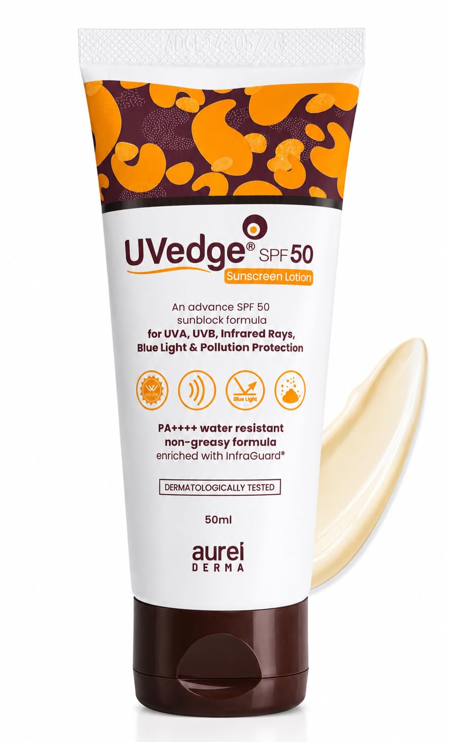 Aurelderma UVedge Sunscreen Lotion SPF 50 PA++++, Water Resistant, Non-Greasy Formula, 50ml-image-21