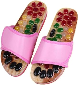 Foot Massage Slippers | Pebble Acupressure Foot Massage Shoes | Home Men and Women Couple Summer Summer Slippers-Level 1 Pain Slight Pain