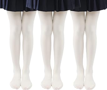 EVERSWE 3 Pairs Pack Girls Microfiber Tights Multiple Colors