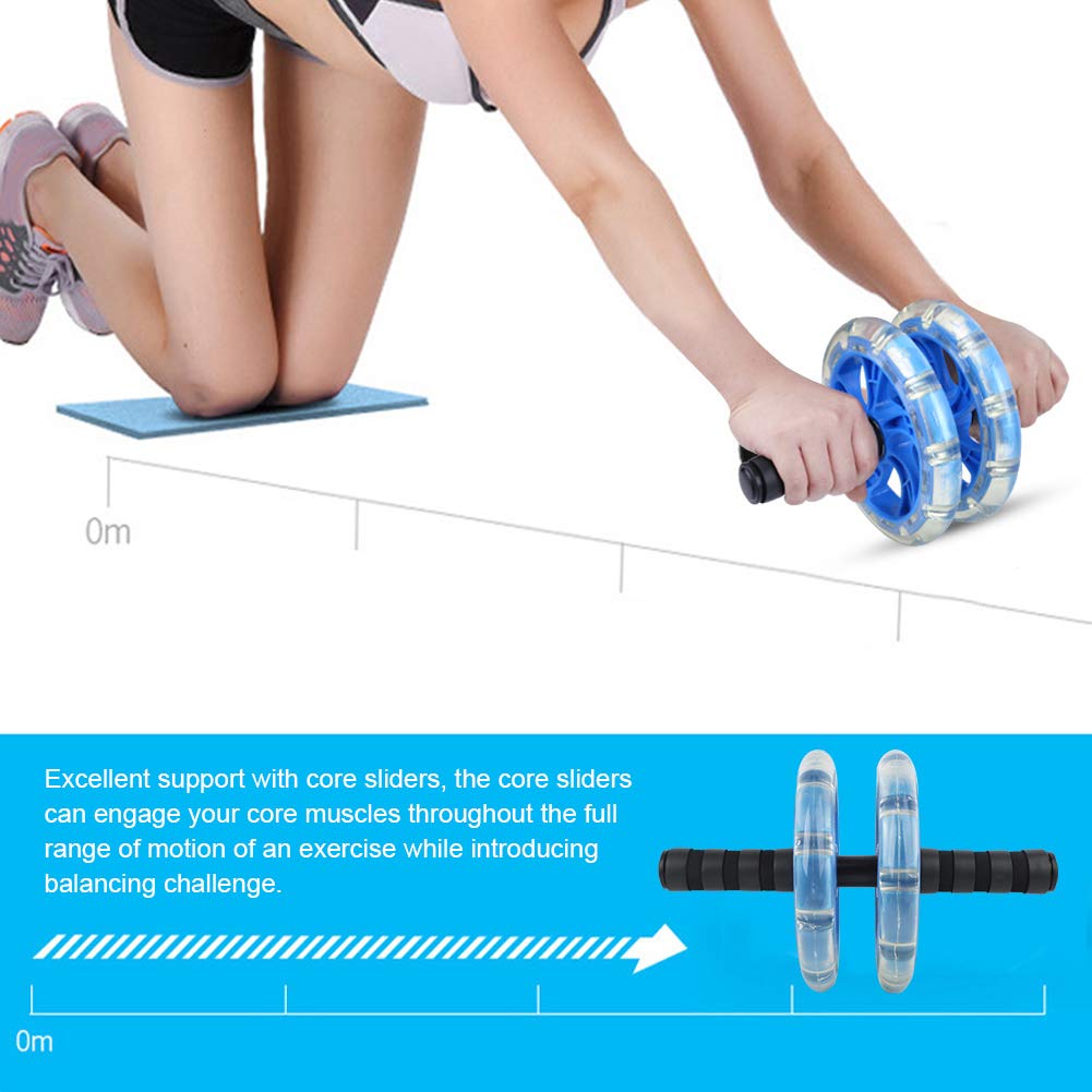 Fitness Roller mit Lager Workout Bauchtrainer Zuggurt Set Häusliche Trainingsgeräte Taille Abnehmen Sport Übung
