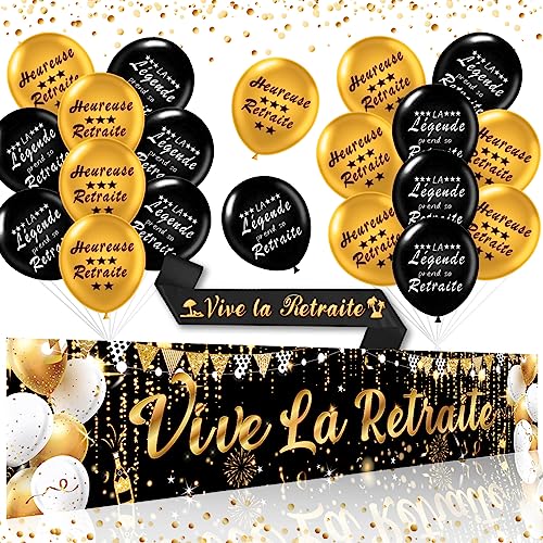 Décoration Retraite, Vive La retraite Banderole, Ballon retraite