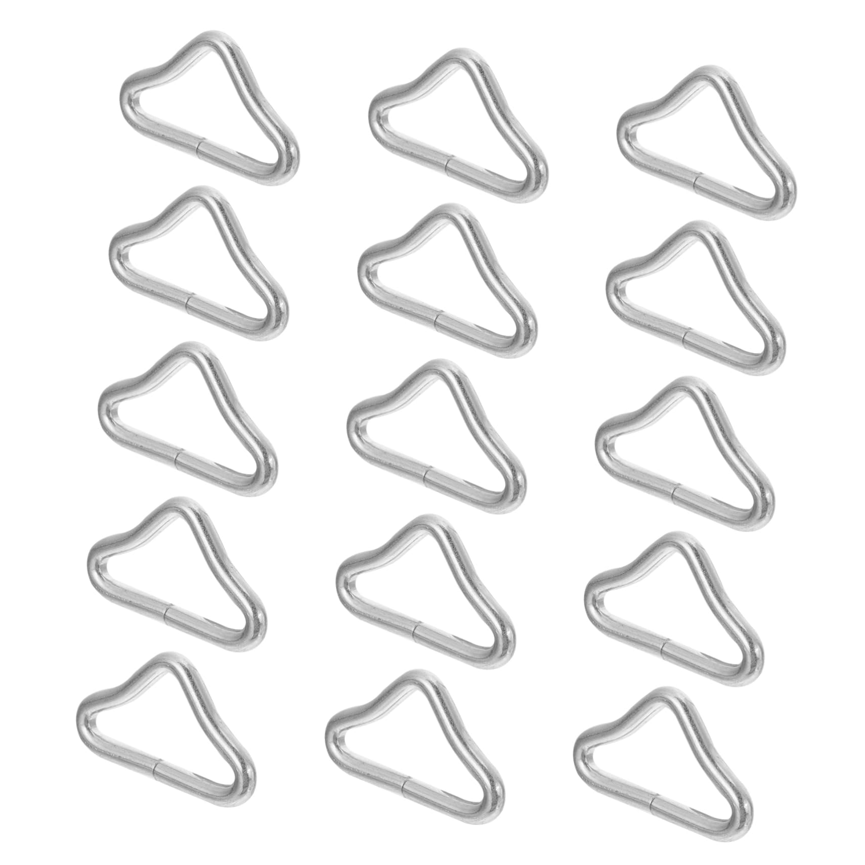 Generic 40pcs Trampoline Triangle Ring Heavy Duty Belt Trampoline Buckles Triangle Ring for Trampoline Bungee Bed Triangle Ring Kid Leash Stainless Steel Child Galvanized Steel Wire Tape, 4.2X.5cm