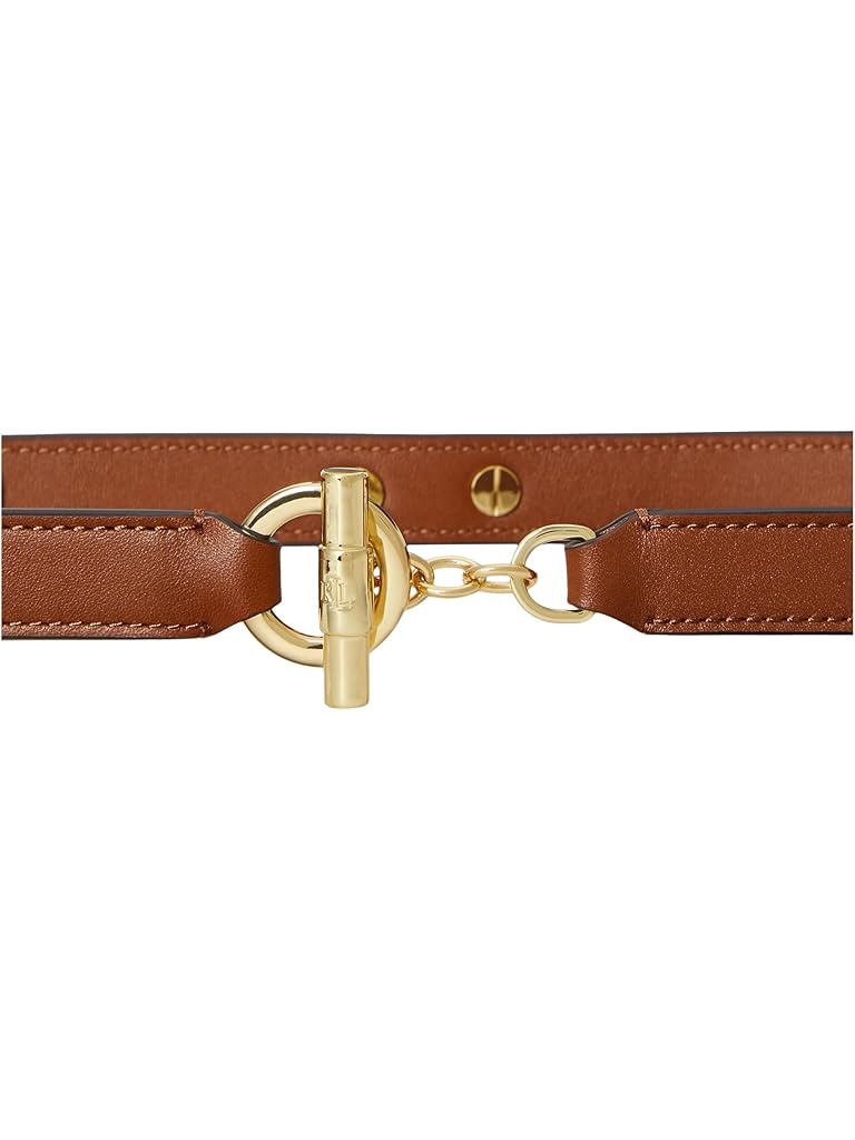 Tan Lauren Ralph Lauren Leather Toggle Skinny Belt