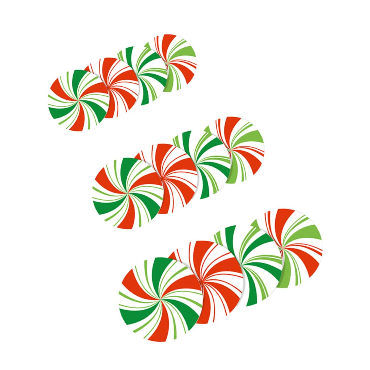 OSALADI 36 Stk Süßigkeiten-aufkleber Weihnachtssüßigkeiten Fensteraufkleber Mit Pfefferminzbonbons Weihnachtsdekoration Pfefferminz-fensterfolie Weihnachtliche Wandtattoos Runde Aufkleber