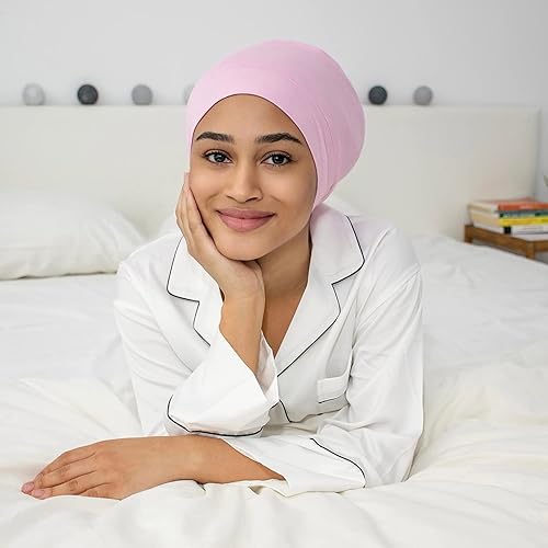 Miniatura 44 de CAPLORD - Gorro de satén con forro para dormir, de bambú, para cabello natural erizado, para mujeres y hombres