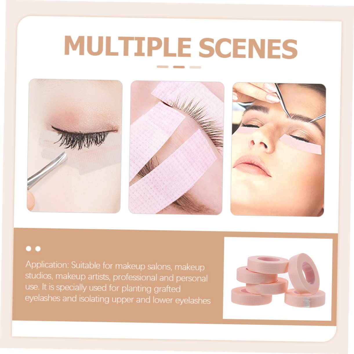 FOMIYES Eyelash Tapes for Lash Extension 6 Pcs Breathable Non-Woven Lash Tapes