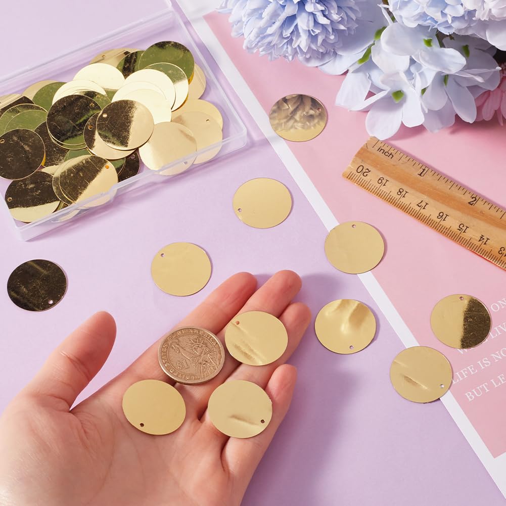 500 Paillettes Rotonde 25mm - Forate Per Cucito, Artigianato, Matrimoni, Colore Limone - Foto 9