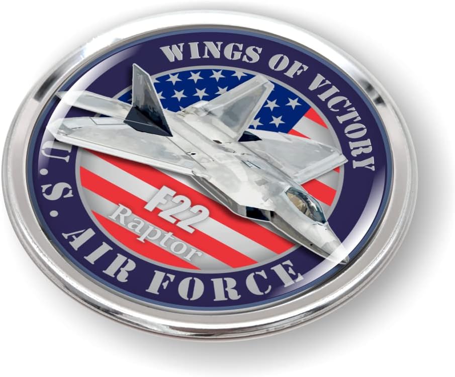 Miniatura 3 de Aviones veteranos de la Fuerza Aérea de los Estados Unidos F22 Raptor colección de calcomanías de vinilo redondas Wings of Victory 3D Dome