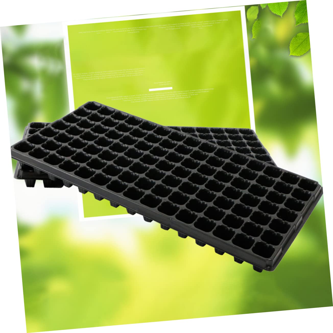 UKCOCO Vassoio di Germinazione 105 Celle in PVC, 10 Pezzi Nero