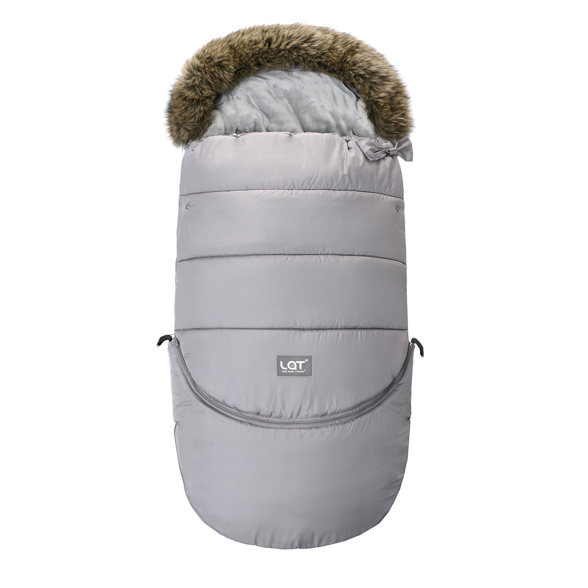 LAT Universal Footmuff for Pushchair,Extended and Removable,Winter Cosy Toes Fit Baby Bunting Liner for Stroller,Buggy,Pushchair & Pram Footmuffs,Water & Wind Proof to Protect Infant(Oval,Gray)