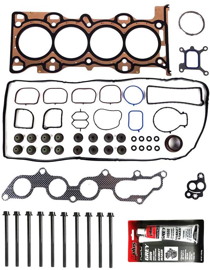MPLUS Cylinder Head Gasket & Head Bolt Set for 2006-2009 for Ford Fusion SE SEL & 2006-2009 Mercury Milan 2.3L L4 16 Valve