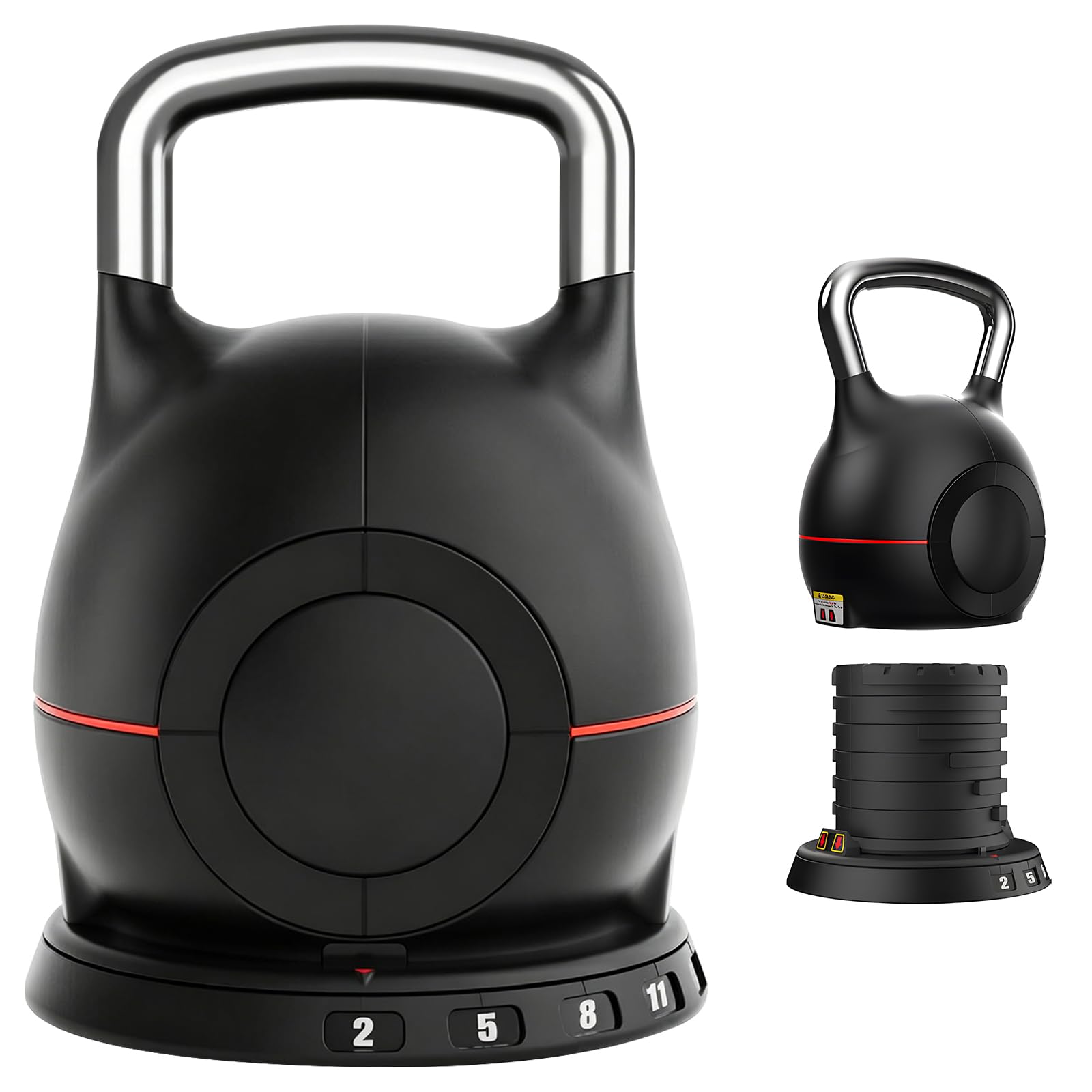 Pesa rusa ajustable, 7 en 1 de 2 a 20 kg, mango de aluminio sólido, ajuste rápido de peso para gimnasio en casa, adecuado para entrenamiento de fuerza de personas en todas las etapas.