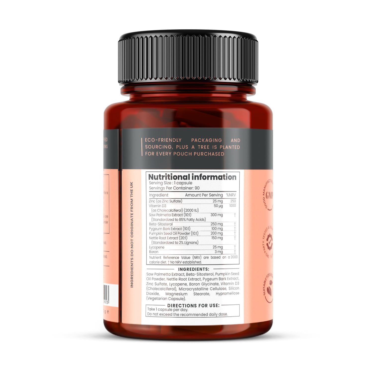 Extra Starkes ProstaC – 3-Monatsvorrat für die Prostata-Gesundheit – Mit Sägepalme, Beta-Sitosterin, Pygeum, Brennnessel, Lycopin & mehr – 90 hochdosierte Kapseln