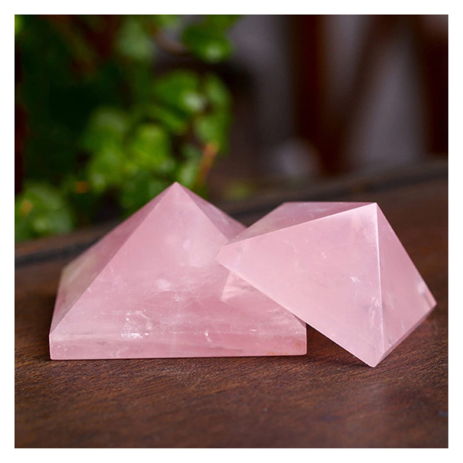 Piramide Di Quarzo Rosa - Decorazione Per La Casa, Portafortuna Dell'Antico Egitto | Fermacarte O Oggetto Spirituale - Foto 3