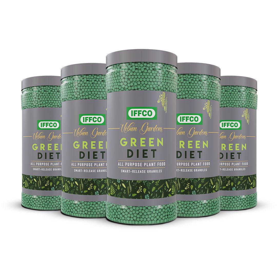 IFFCO Urban Gardens - Green Diet - 5 Kg - Organic Plant Food For Potted Indoor & Outdoor plants, Balanced Macro & Micro Nutrients, Slow-Release Granules
