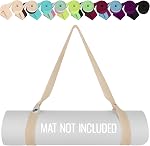 TECEUM Premium Yoga Mat Strap - Soft & Thick Cotton Carrier for All Mats | Adjustable Non-Slip Skin-Friendly Mat Holder Sling. Mat Not Included