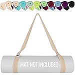 TECEUM Yoga Mat Strap - 30+ Colors - Adjustable Mat Holder Sling Carrier for All Mats [Mat Not Included]