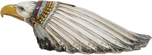 Miniatura 3 de Ebros Gift Wildlife Native Animal Spirit Rústico Águila calva con colorido tocado de jefe indio Piggy Coin Money Bank Jar Figurine