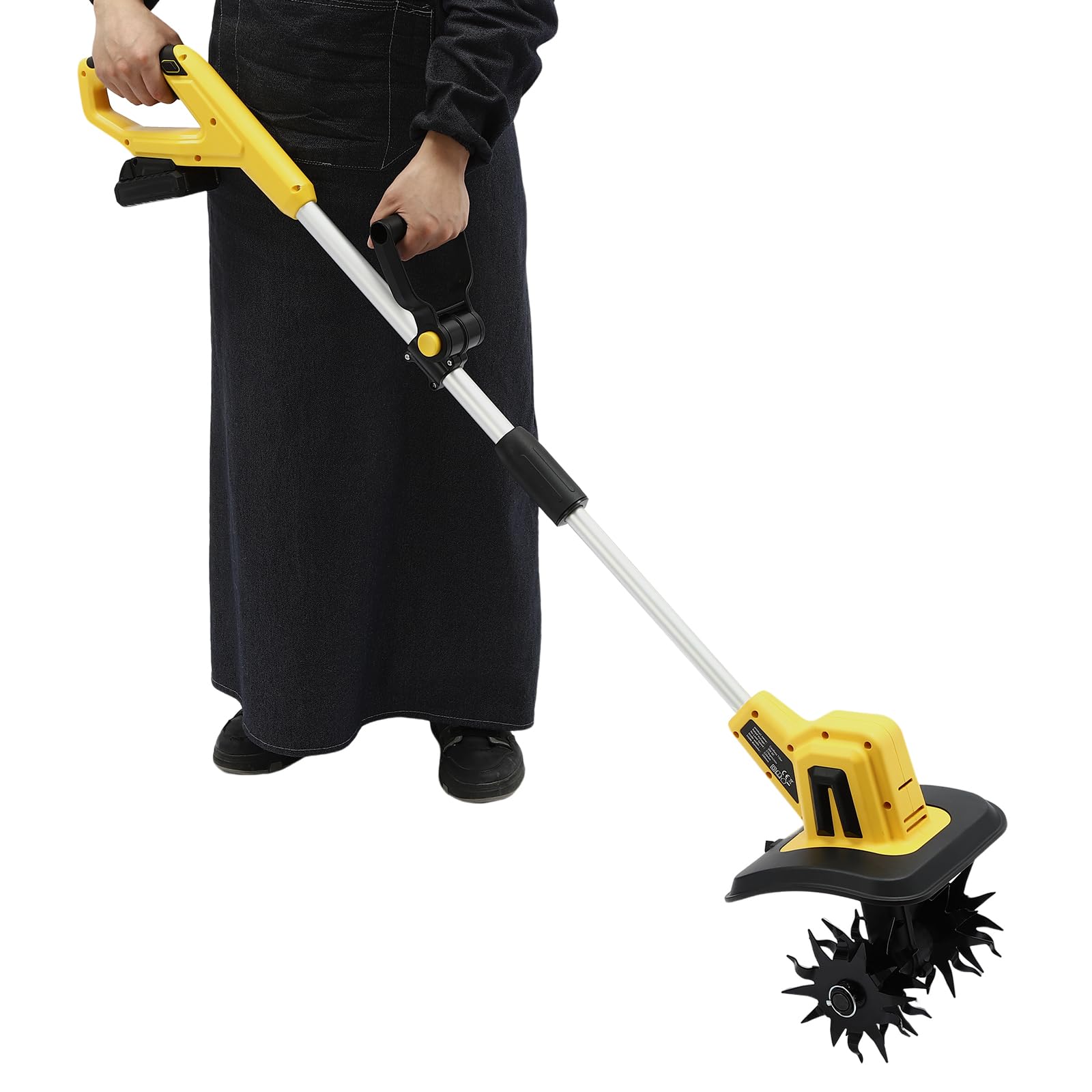 GMSLuu 20V Electric Garden Micro Tilling Machine,Portable Tilling Machine Cordless Tilling Machine for Garden.