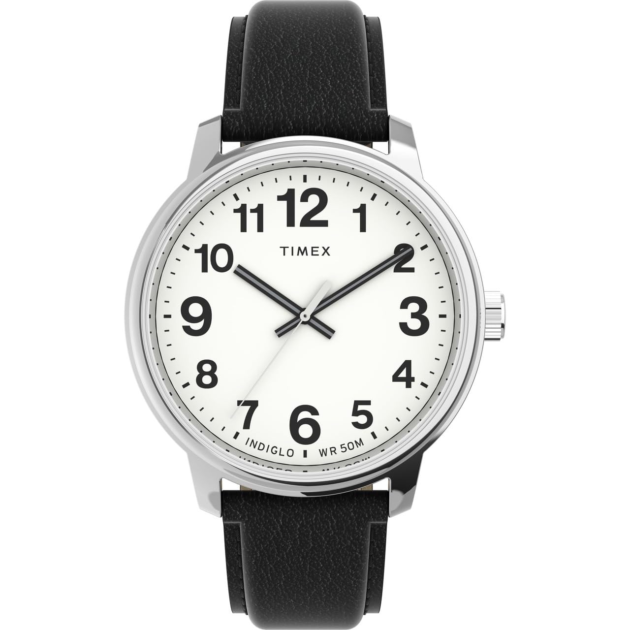 Timex Men's Easy Reader 43mm Watch Black/Silver-Tone/White/43mm