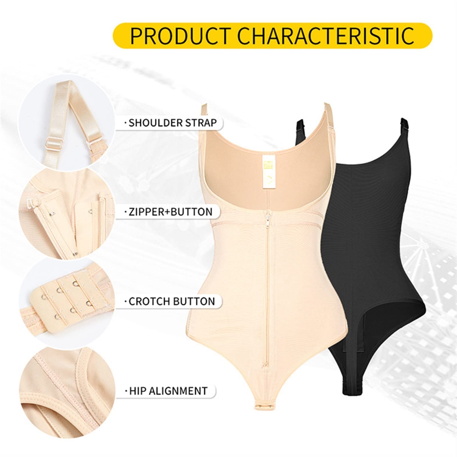 Sexy Camisole Shapewear Donne Abito da Sposa Biancheria Intima Primer Plus Size Leotards Thong Bodycon Tuta (Color : Beige, Size : 5X-Large)