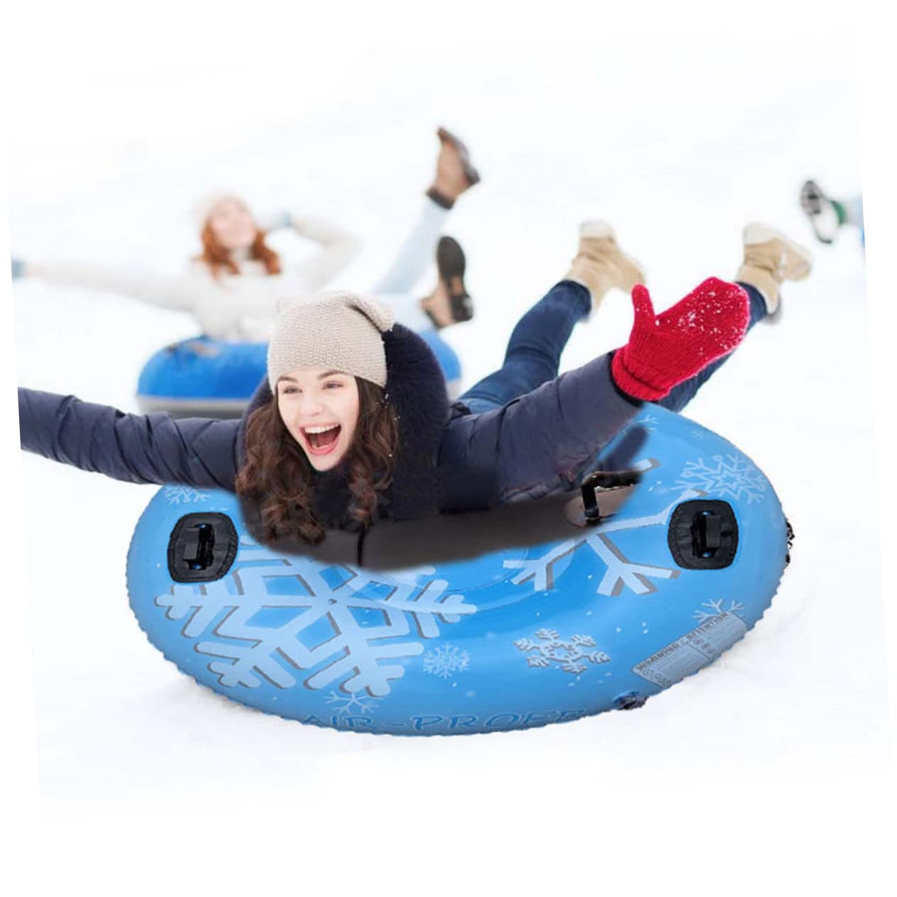 Milisten Luge Gonflable PVC pour Ski Luge Hiver Extérieur Outil De Ski Pours Neiges Ronde