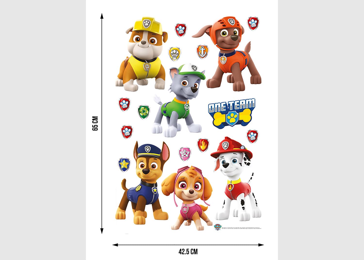 AG Design Paw Patrol Redding, decoratieve stickers voor muren, meubels en interieur van een kinderkamer, 42,5 x 65 cm, DK 1734, meerkleurig, 5 cm x 65 cm