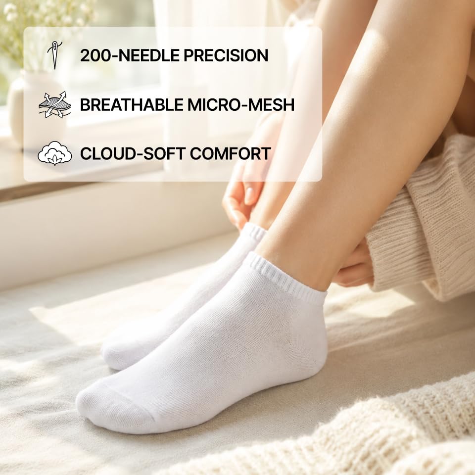 Image of MONFOOT Men's /Women's 10-20 Pairs Thin Cotton Low Cut Ankle Socks, Multipack