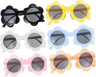 6 Pçs Óculos De Sol De Flor Óculos De Sol Moda Óculos De Girassol Luau Suprimentos Para Festas Óculos De Festa Engraçados Óculos De Festival Óculos Lindos Óculos De Sol Acessórios
