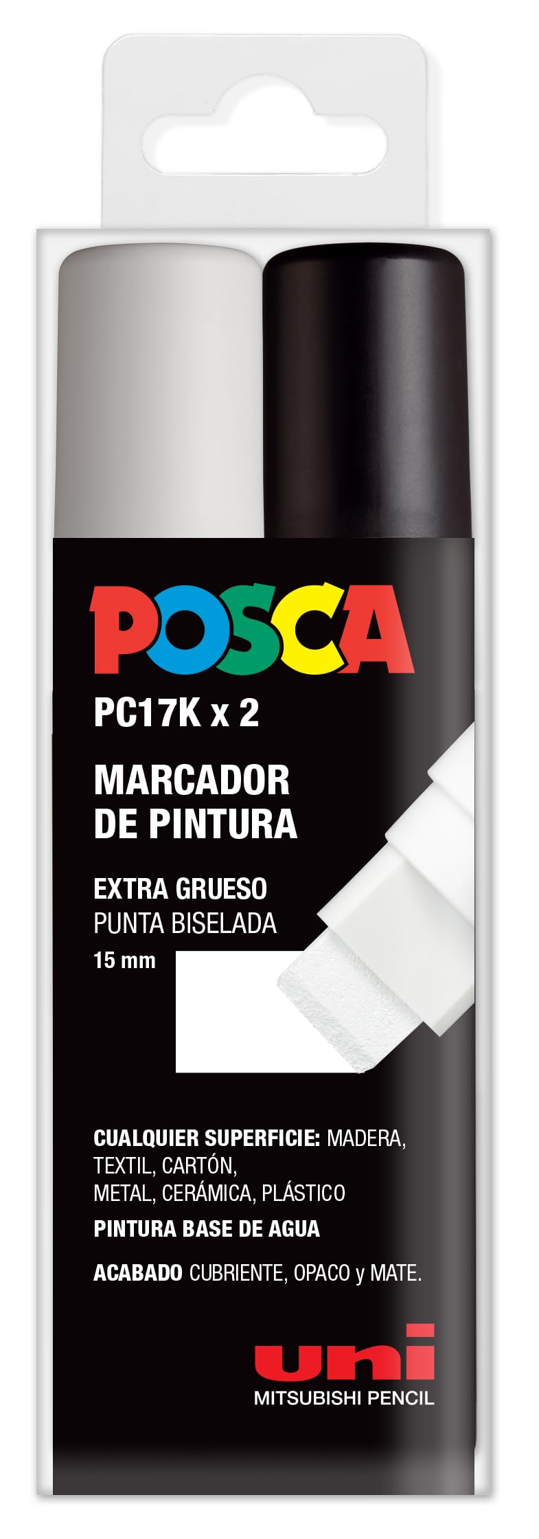 Posca estuche marcadores PC-17K Colores blanco y negro 2 Uds