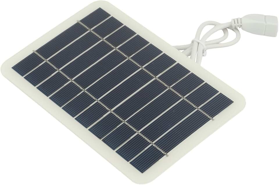 Panel solar portátil de 5 W y 5 V con salida USB, cargador impermeable IP65 para camping, senderismo, actividades al aire libre, cargador de batería de teléfono móvil
