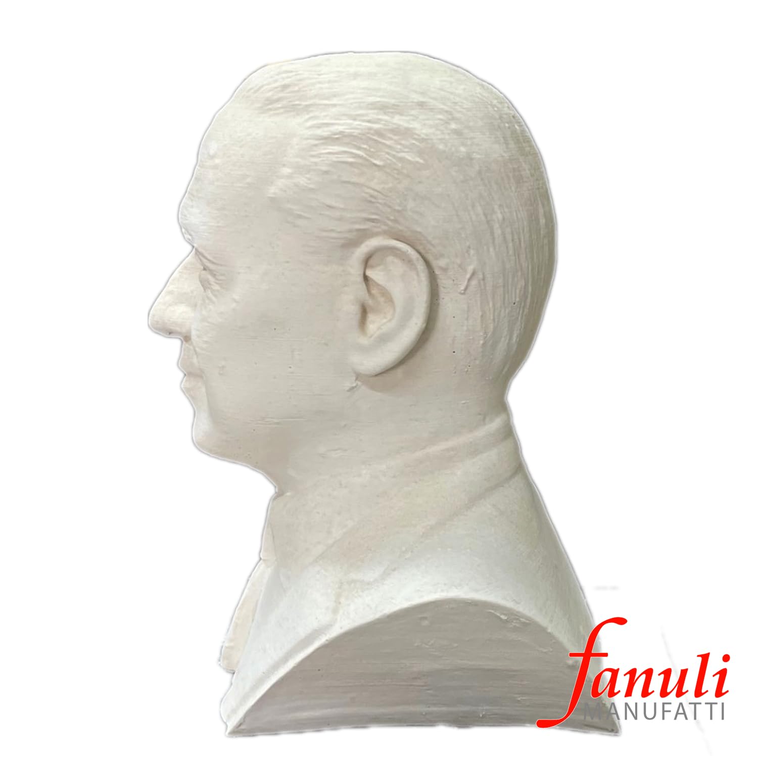 Busto di Silvio Berlusconi Altezza 30 cm Grande in cemento bianco e polvere di marmo, Per Interno o Esterno