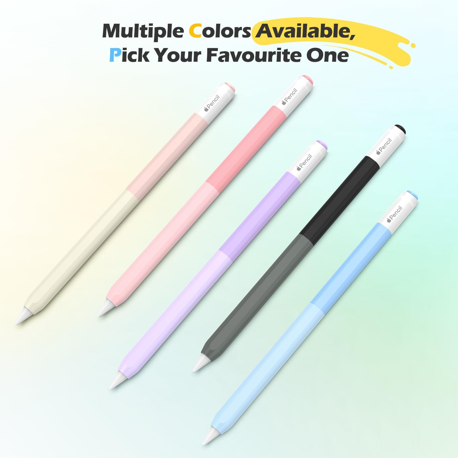 MoKo Custodia Silicone Apple Pencil USB-C Cover Protettiva Colori Sfumati Azzurro Cielo Gradiente