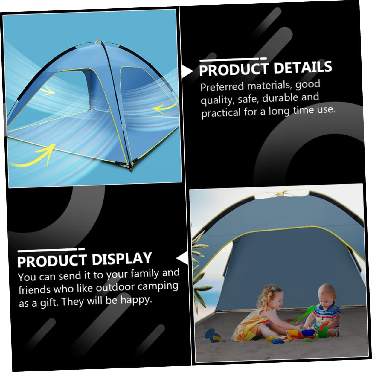 1Pc Camping Tent Instant Pop Up Beach Canopy with Rain Cover Durable Outdoor Shelter for Hiking Picnic and Family Adventures Lightweight and Breathable Design