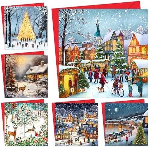 Pack Of 10 Funny Christmas Cards Pack. Xmas Multipack. Funny Cards Snowmen Kids Prank Design 1 38641 P