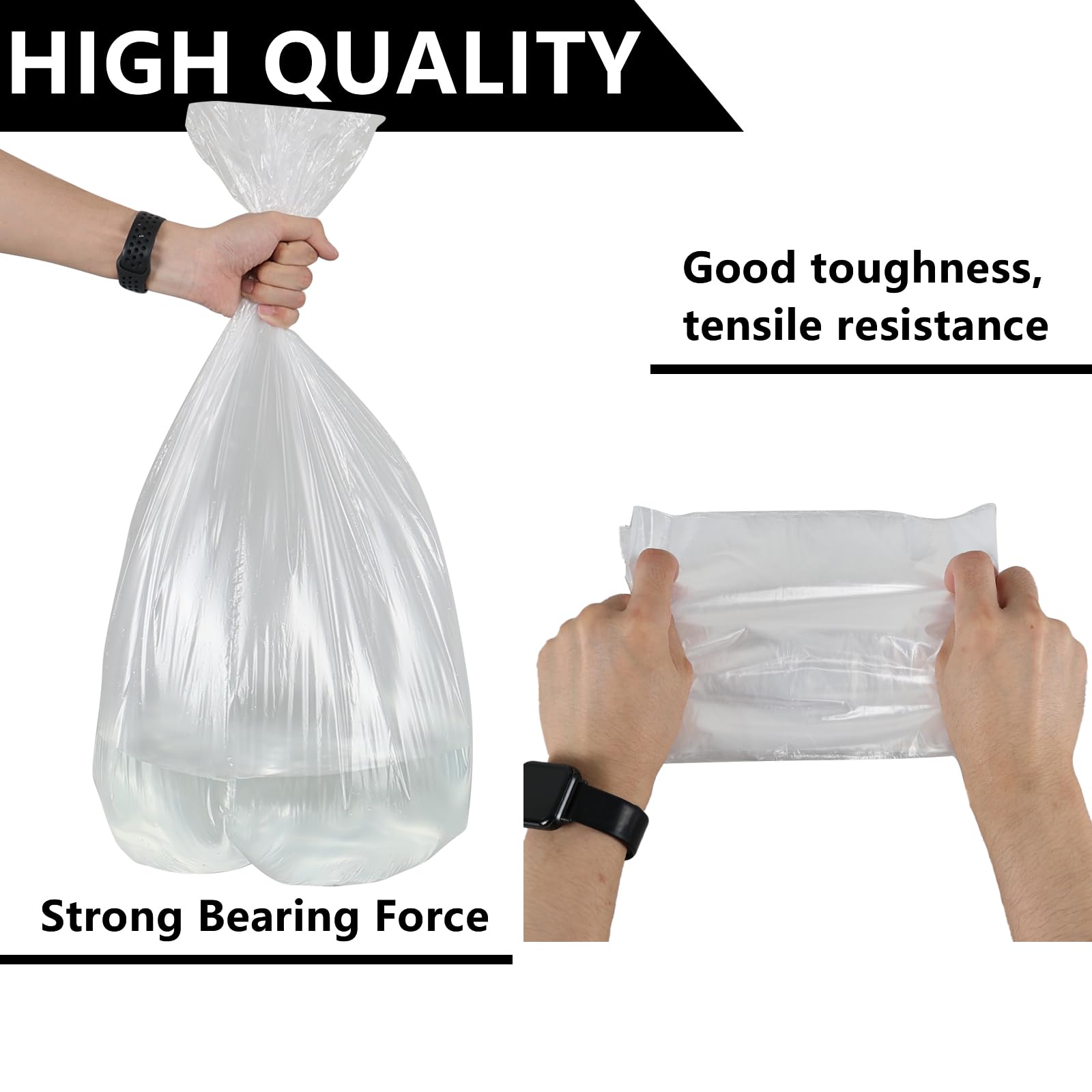 Lot de 200 sacs poubelle transparents de 50 l