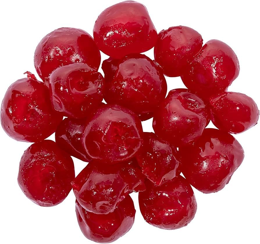 Farm Bites: Red Cherry Karonda | Candied Cherry Fruit | Sweet Preserved Cherries | Red Glace Cherries - (250 Grams) 1