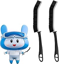 Grout Brush, Bathroom Cleaning Brushes with Ergonomic Handle, Scrubbing Brush, Crevice Cleaning Brushes for Kitchen, Bathroom and Window Rails (2, Black)