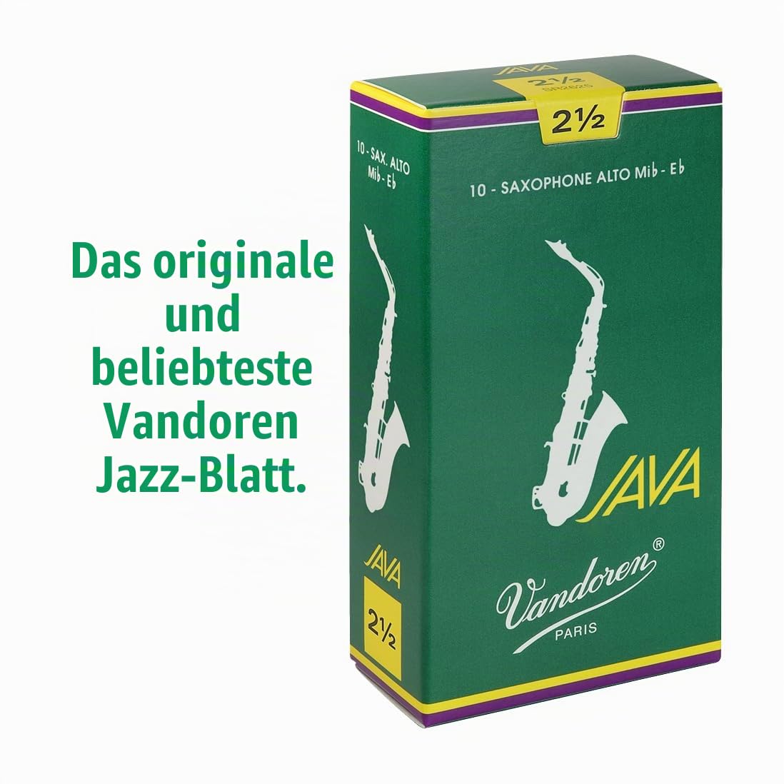 Vandoren SR2625 Java Alto Saxophone Reeds Strength 2.5 Pack of 10