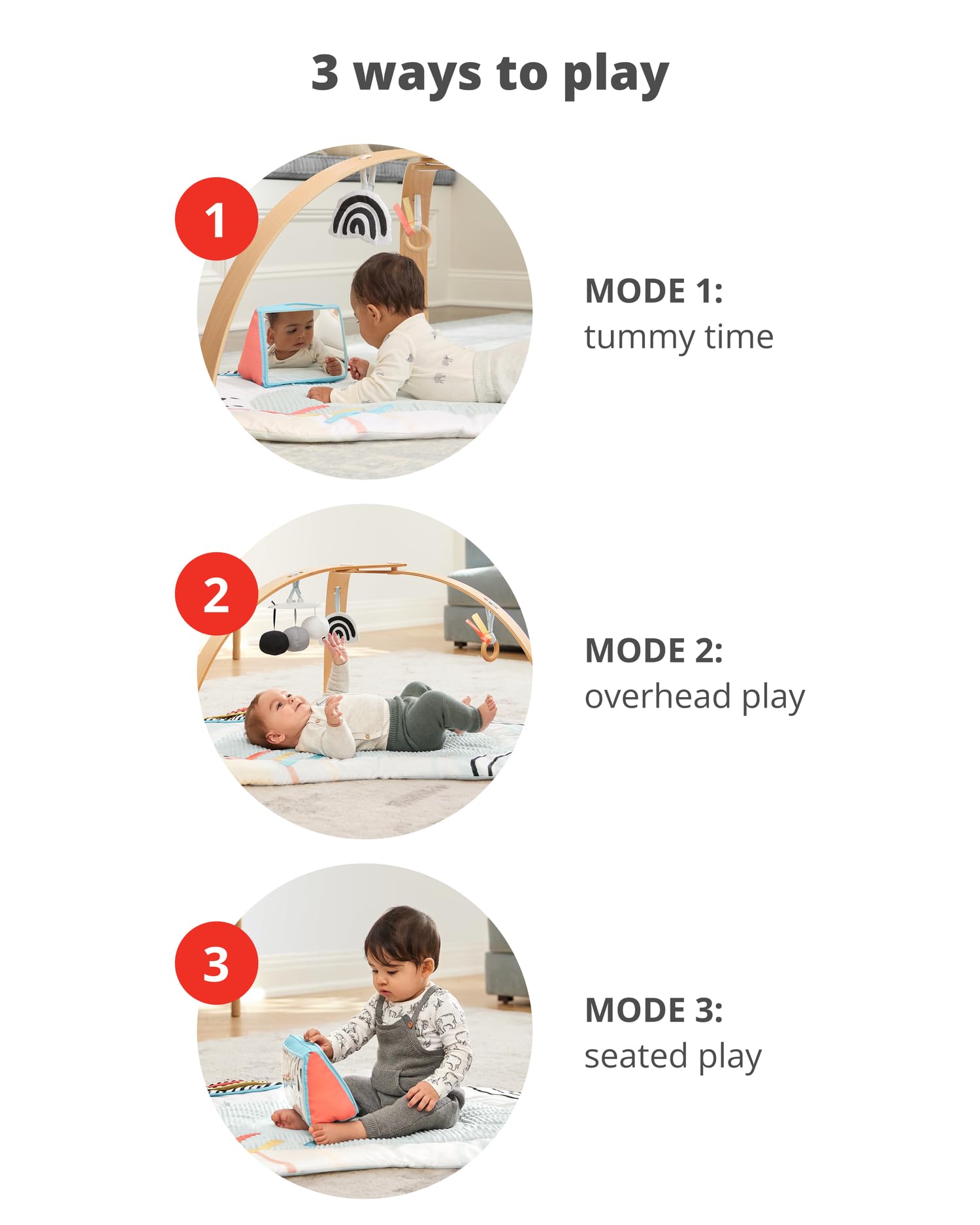 Skip Hop Baby Play Gym Montessori - Tappetino sensoriale per attività con Oltre 25 attività di Sviluppo, 4 Giocattoli e 5 schede Guida per i Genitori con