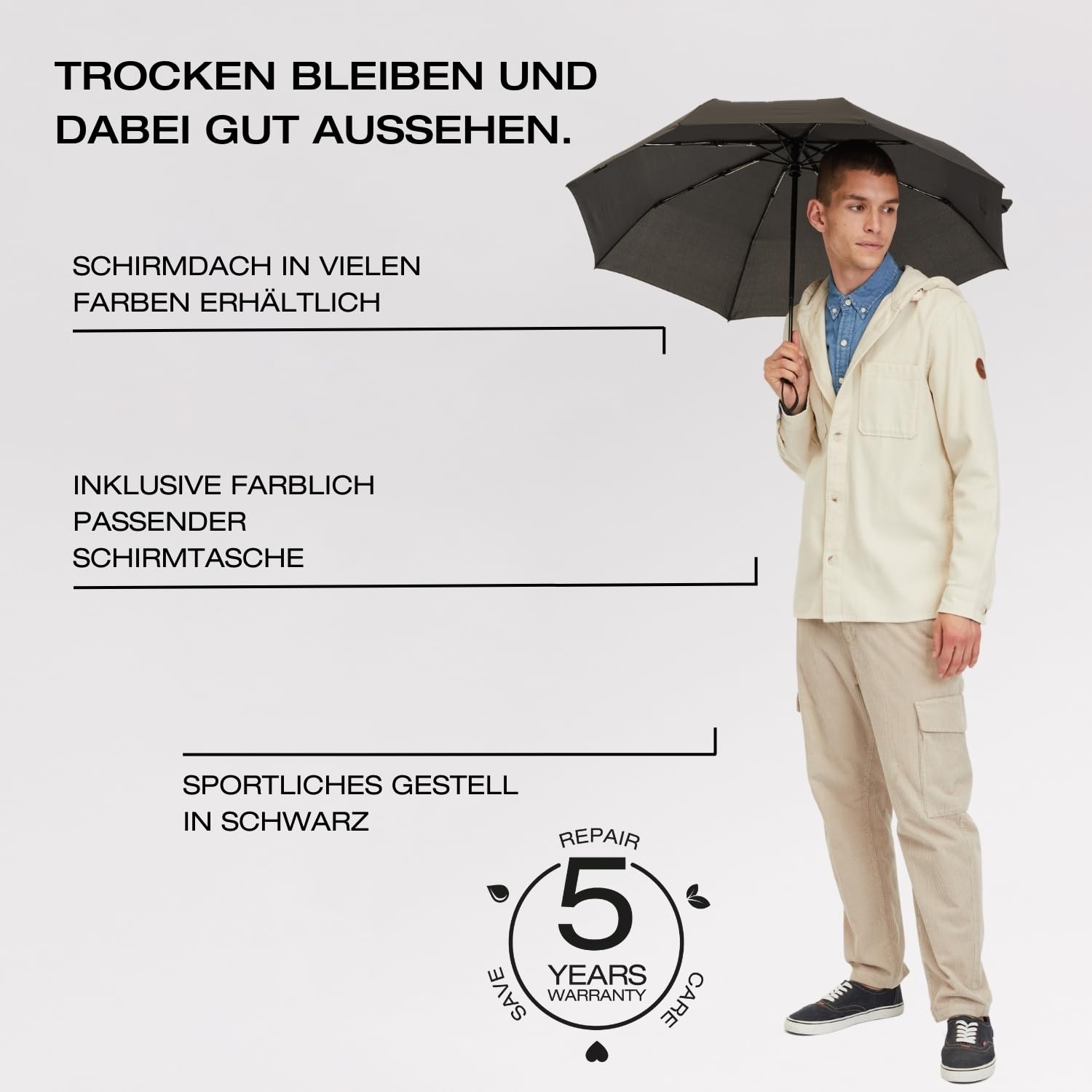 Knirps Regenschirm I.200 Medium Duomatic automatisch kompakt Taschenschirm leicht sturmfest