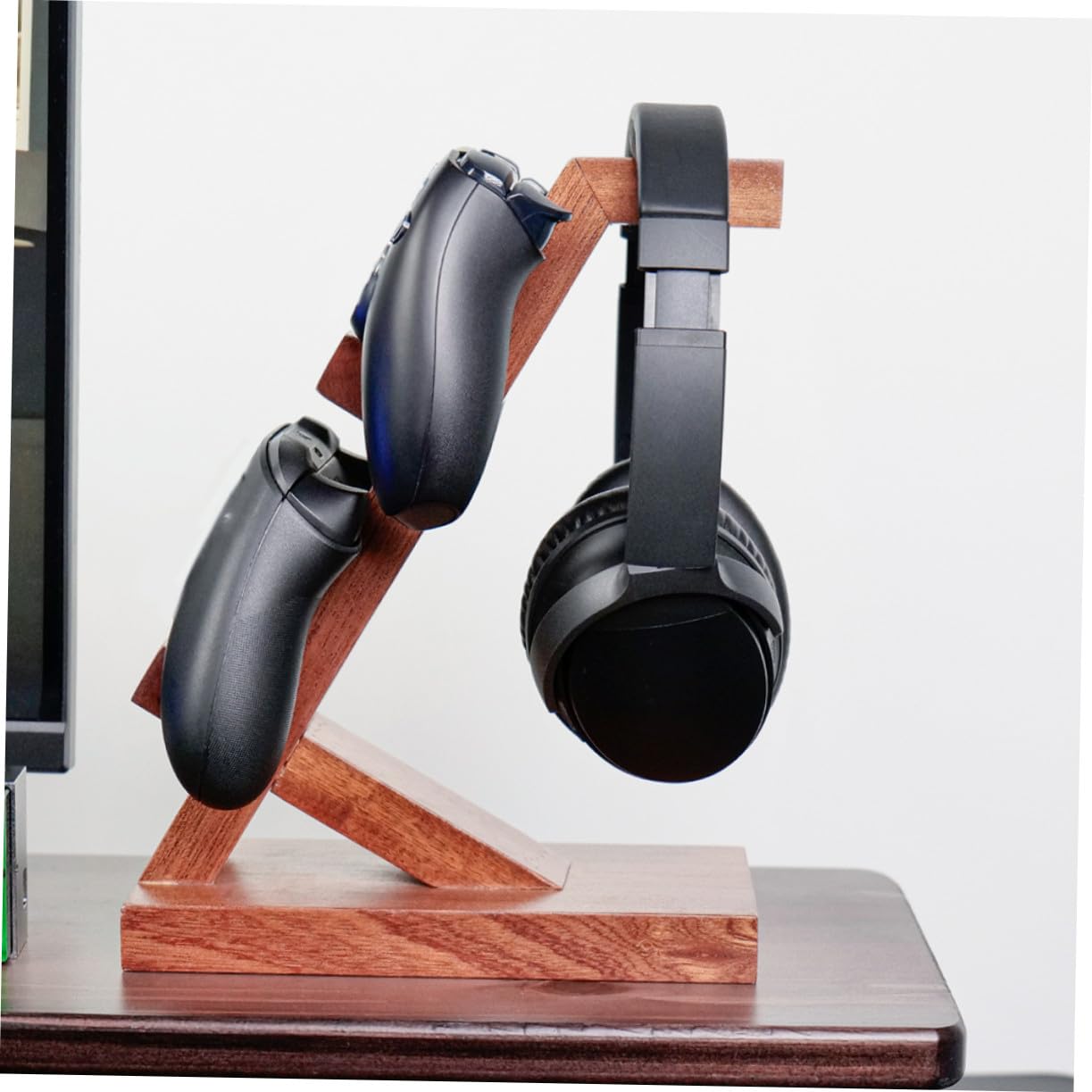 Holibanna Supporto Controller Gioco in Legno Porta Controller e Supporto Cuffie da Gaming Stabile e Decorativo per Organizer Accessori Gaming
