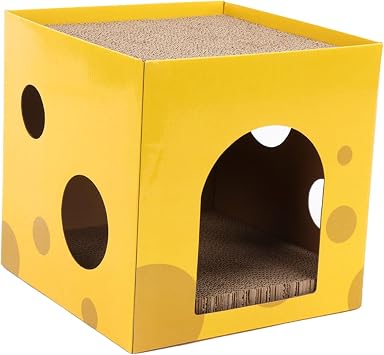 Cardboard Cat Scratching House 2 in 1 Claw Sharpening Lounge 35x35x35cm Brown 30x30x30cm