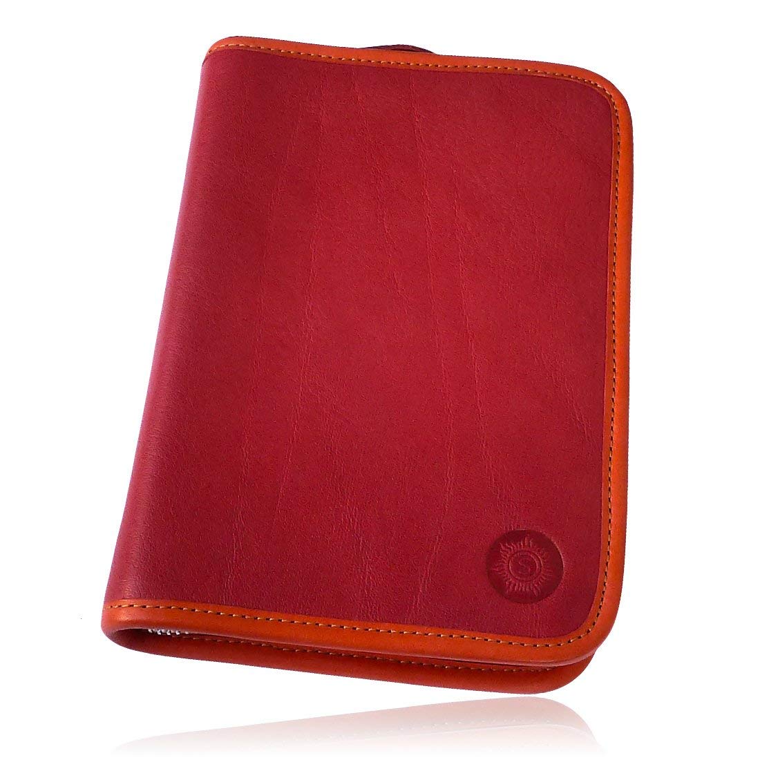 Sonnenleder "Lasse" High Quality Leather Multipurpose Case, Color: Red/Orange, Natural Leather * Made in Germany